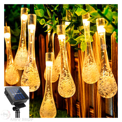 GOTAS CON PANEL SOLAR x 50 LEDS - CrystalGlow™🎄🎅🏼 - CALIDO
