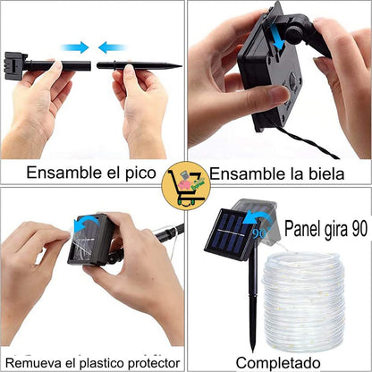 Manguera LED Solar Pro™ 20m – 400 LEDs  Iluminación Automática Exteriores 🌟