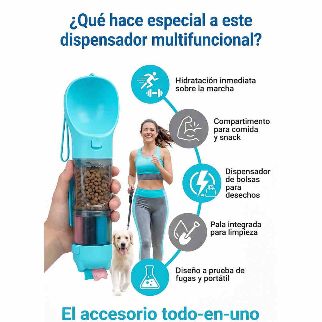 HydraWalk 3en1 – Agua, comida y limpieza en cada paseo 🚶‍♂️🐕