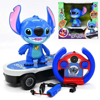Juguete de Stitch en patineta con control remoto, luz y movimiento🛹