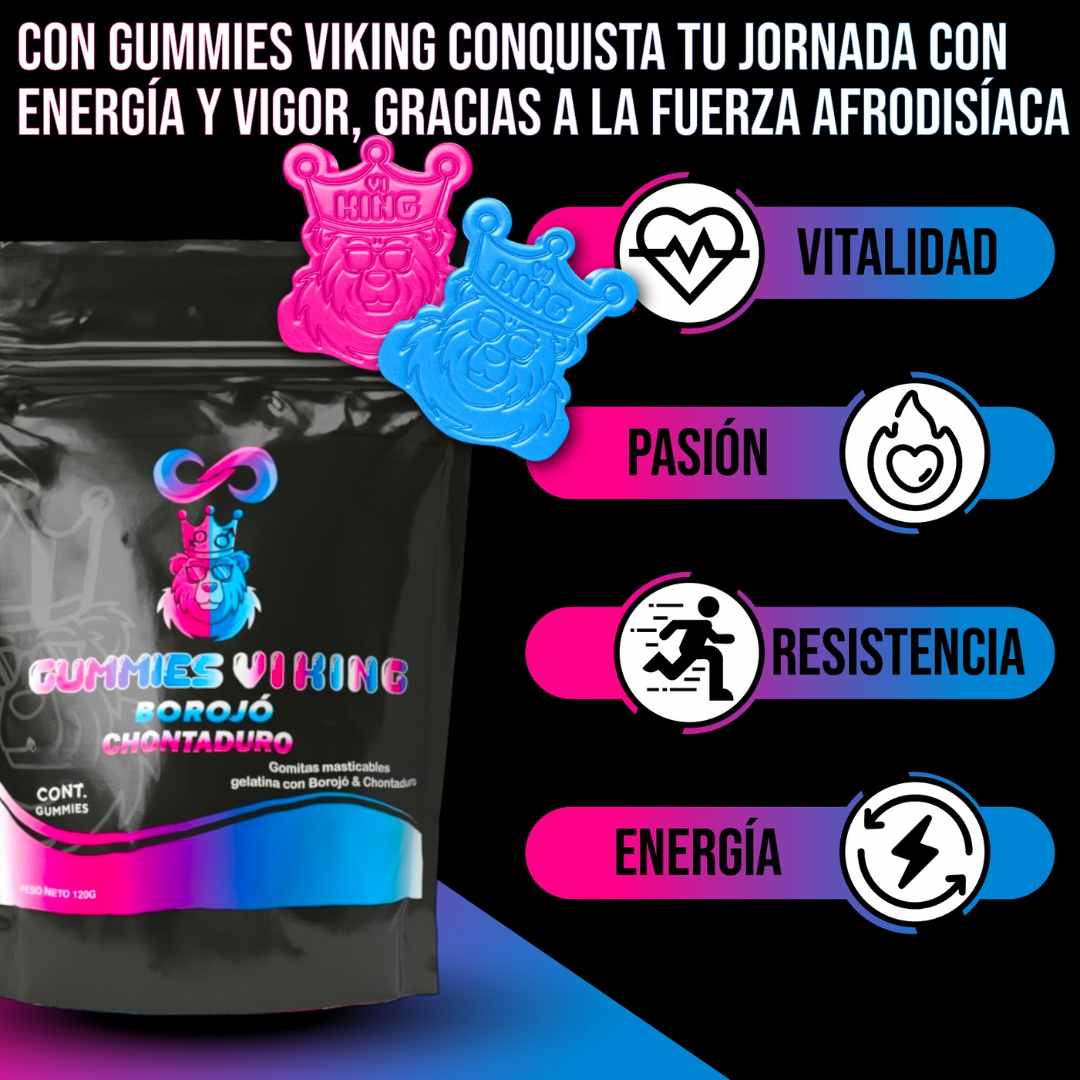 Shilajit + Rhino + Choco + Vi King – Energía, Potencia y Sabor en Cada Goma 💪🔥💪