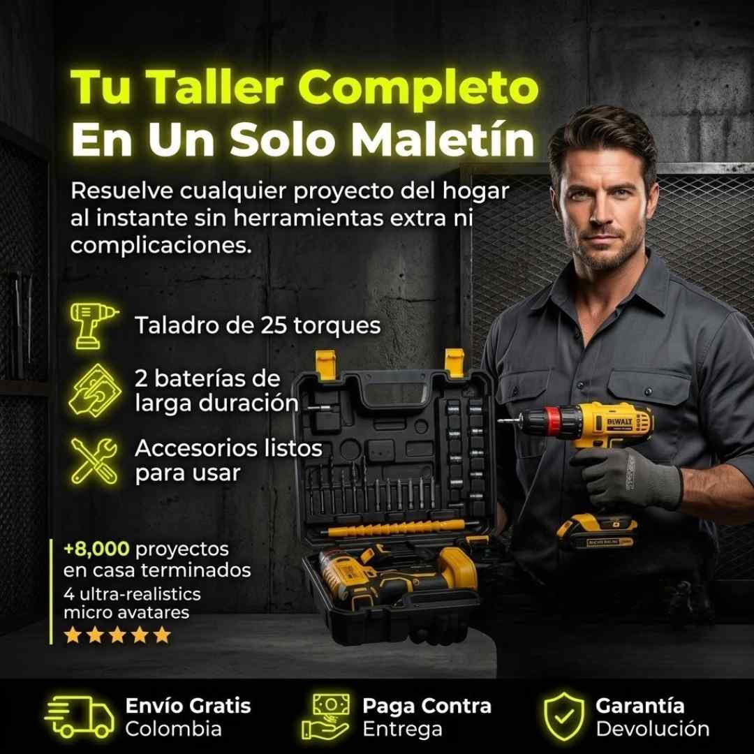 Taladro Atornillador + 2 Baterías ⚡