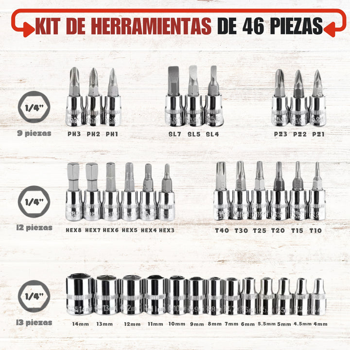 Kit De Herramientas de 46 piezas 🛠️