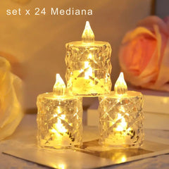 Velas LED Navideñas™ – Brillo cálido, cero riesgos ✨ - Mediana x 24 und