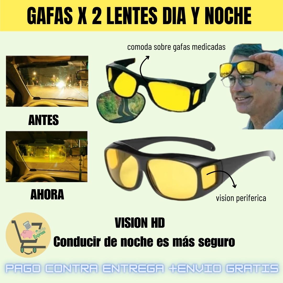 GAFAS X 2 LENTES DIA Y NOCHE 👓🕶😎🌞🌗
