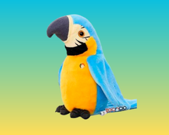LORITO BAILARÍN, PELUCHE PARLANCHÍN Y SUS AMIGOS 🦜🧒👧 - Loro Azul