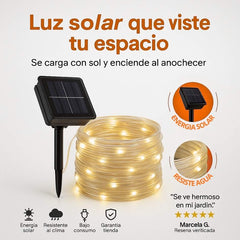 Manguera LED Solar Premium x 10m – ¡Decora Sin Pagar Energía! 💡 - Calida