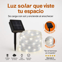 Manguera LED Solar Premium x 10m – ¡Decora Sin Pagar Energía! 💡 - Blanco