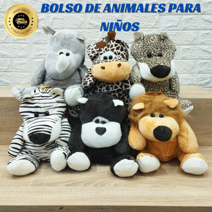 BOLSO DE ANIMALES DE FELPA PARA NIÑOS 🎒👦🏻🧒🏻