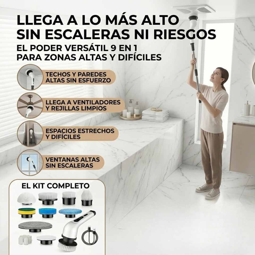Cepillo Electrico De Limpieza 9 en 1 - Limpieza sin límites 🧹