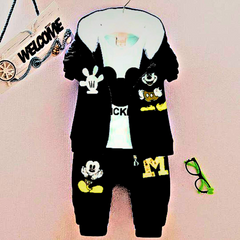 CONJUNTO MICKEY MOUSE: chaqueta, camisa y pantalon 👦🏻👧🏻👶🏻 - NEGRO