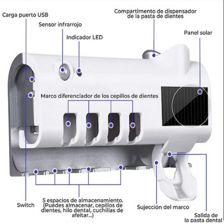 ESTERILIZADOR DE CEPILLOS UV SOLAR 🪥🫧