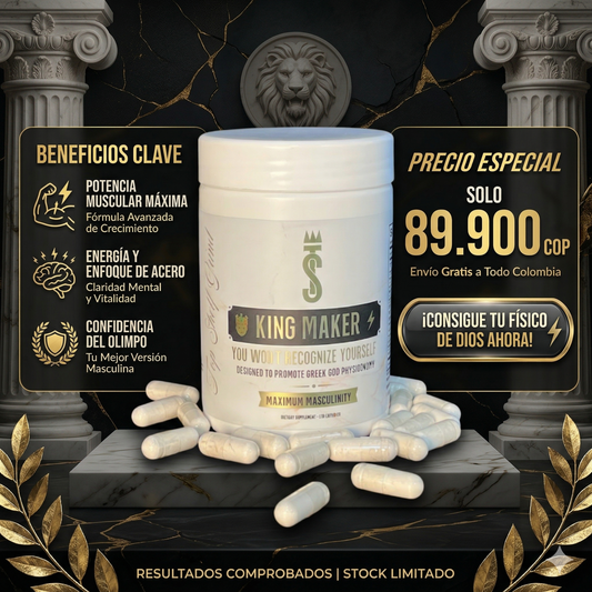 King Maker x 120 cápsulas – Tu poder masculino activado 👑