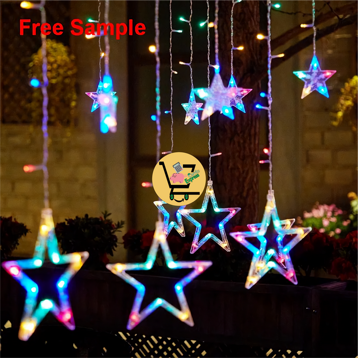 CASCADA LUCES LED ESTRELLAS, 3 y 6 METROS POR 1 METRO 🎄✨