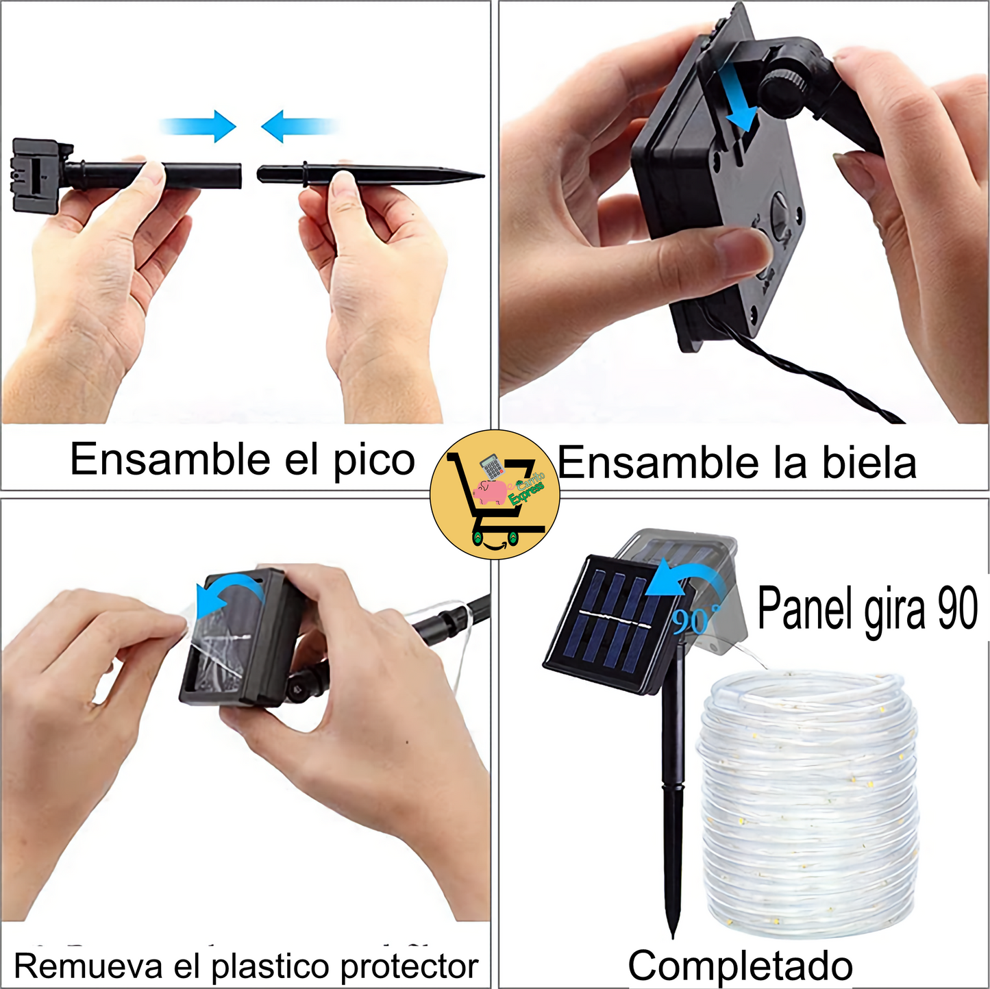 MANGUERA LED CON PANEL SOLAR x 30 metros🎄🎅🏼