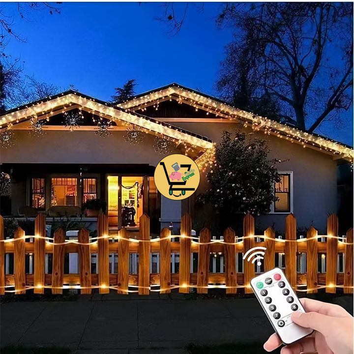 MANGUERA LED CON PANEL SOLAR x 20 metros 🎄🎅🏼