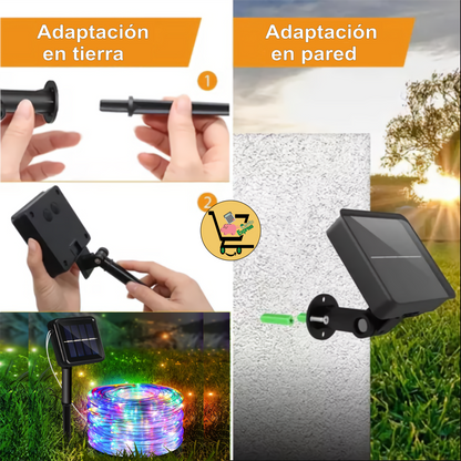 MANGUERA LED CON PANEL SOLAR x 30 metros🎄🎅🏼