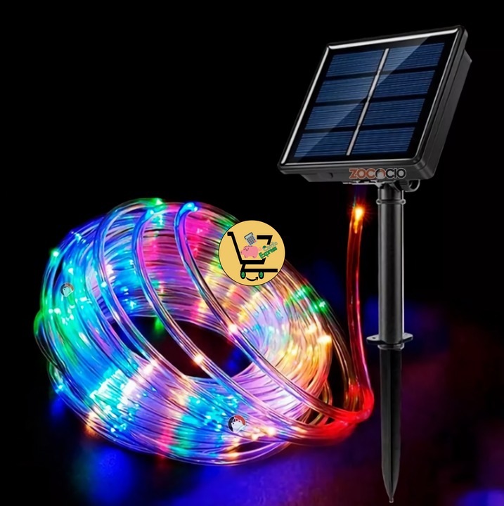 MANGUERA LED CON PANEL SOLAR x 20 metros 🎄🎅🏼