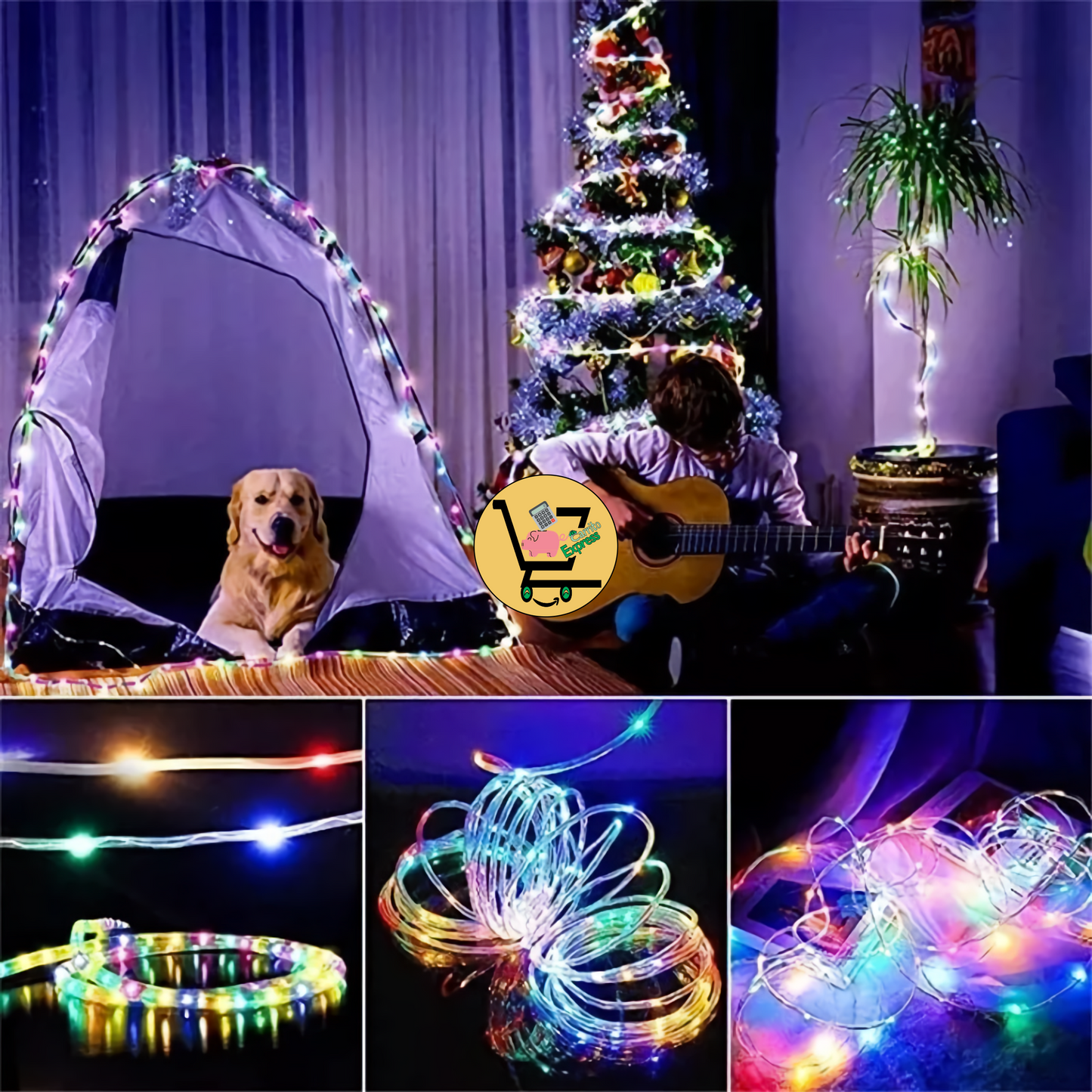 MANGUERA LED CON PANEL SOLAR x 30 metros🎄🎅🏼