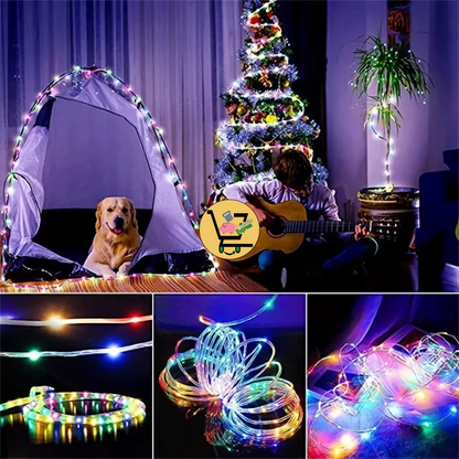 MANGUERA LED CON PANEL SOLAR x 30 metros🎄🎅🏼