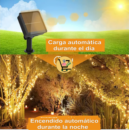 INSTALACIÓN LUCES DE HADA SOLAR x 10 METROS (control desde el panel) 🎄🎅🏼