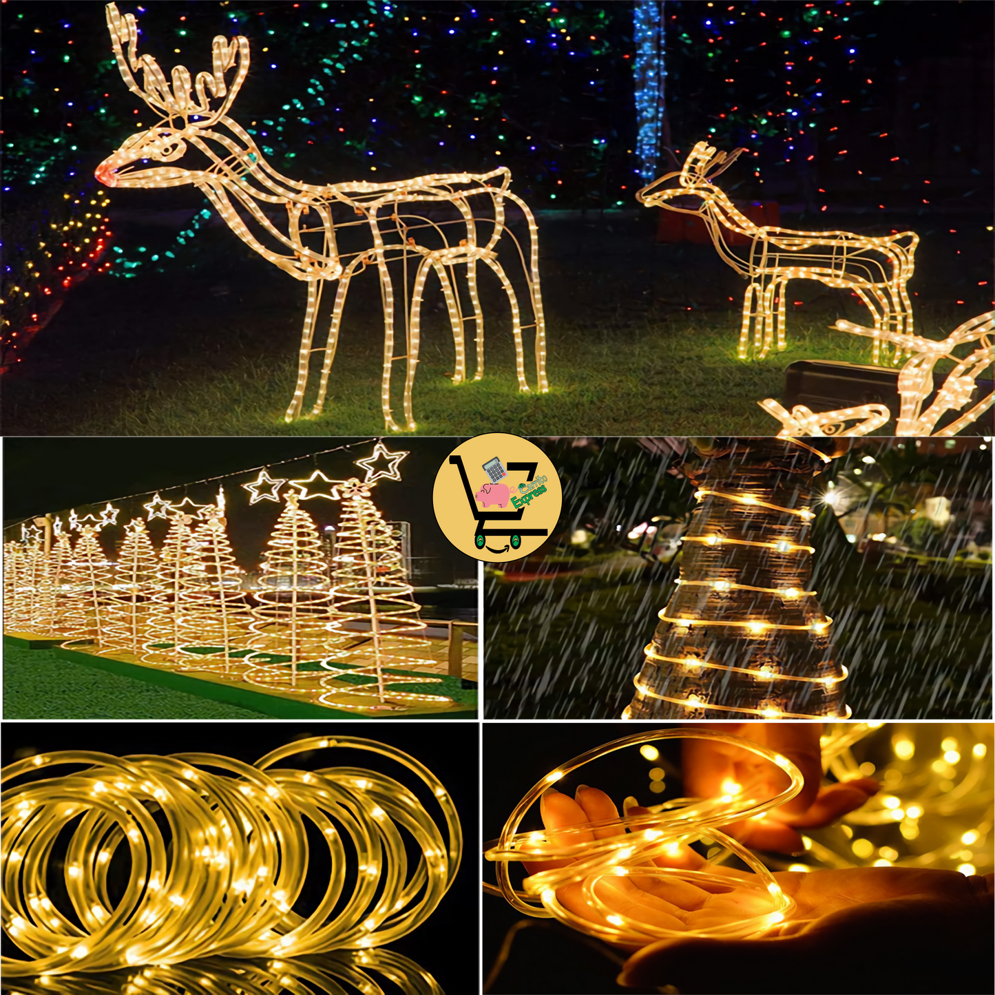 MANGUERA LED CON PANEL SOLAR x 30 metros🎄🎅🏼