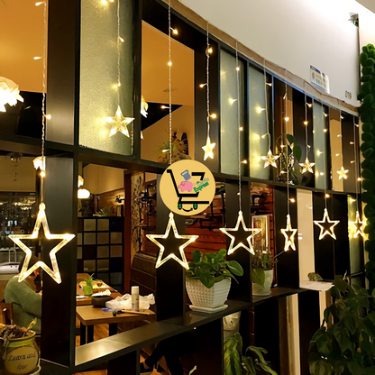CASCADA LUCES LED ESTRELLAS, 3 y 6 METROS POR 1 METRO 🎄✨