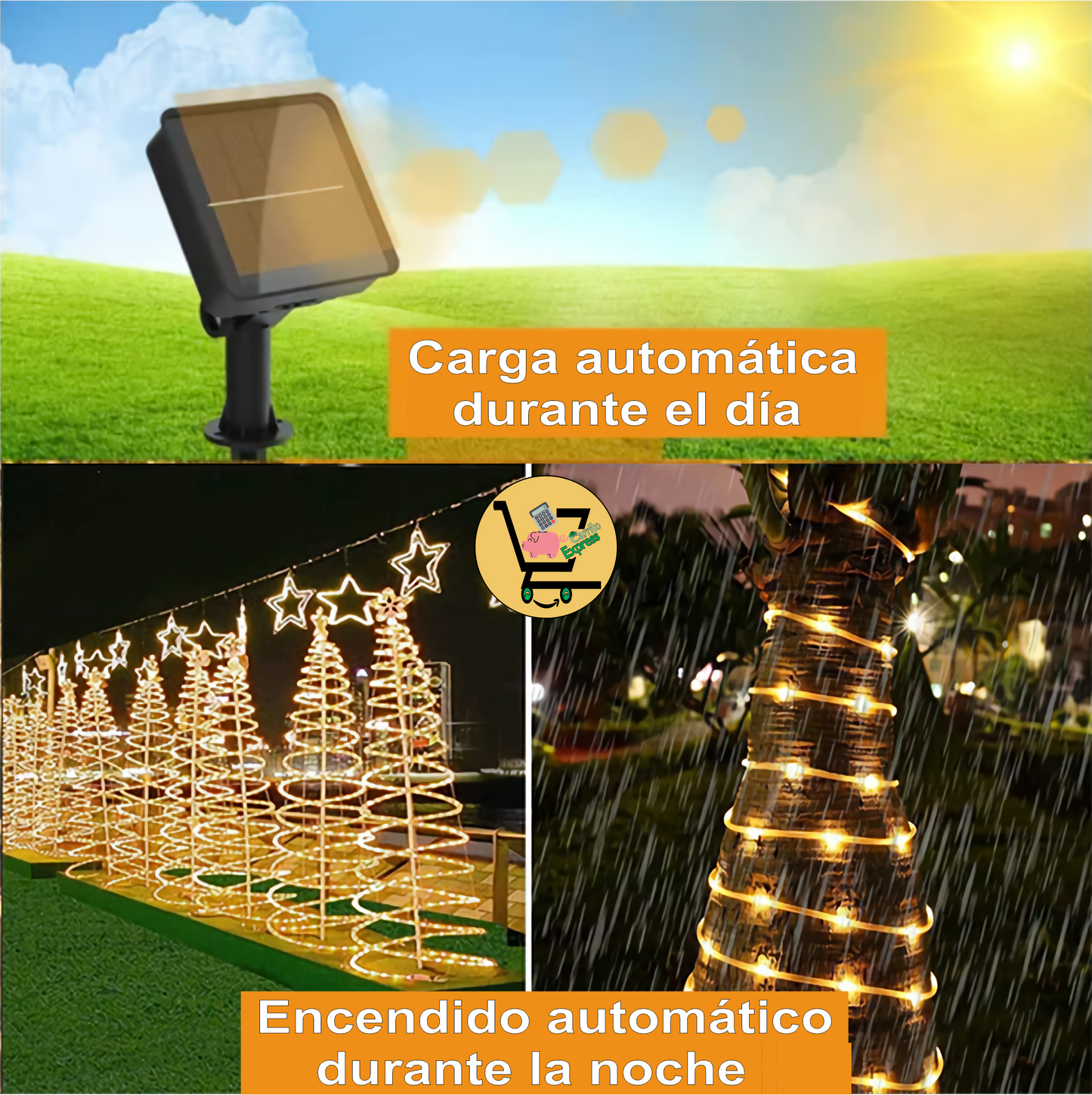 MANGUERA LED CON PANEL SOLAR x 30 metros🎄🎅🏼