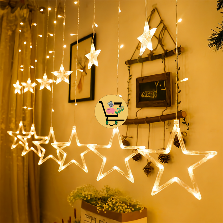 CASCADA LUCES LED ESTRELLAS, 3 y 6 METROS POR 1 METRO 🎄✨