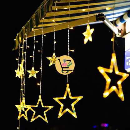 CASCADA LUCES LED ESTRELLAS, 3 y 6 METROS POR 1 METRO 🎄✨