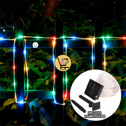 MANGUERA LED CON PANEL SOLAR x 30 metros🎄🎅🏼