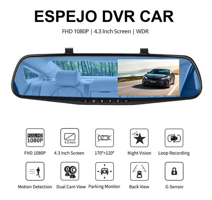 🚗ESPEJO RETROVISOR DOBLE CAMARA🏁