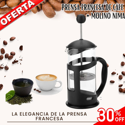 PRENSA FRANCESA DE CAFE + MOLINO NIMA