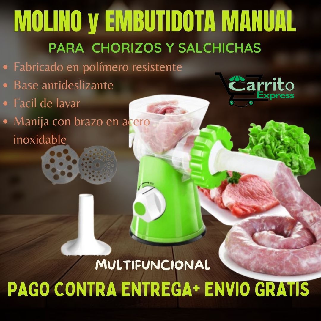 Molino y embutidora de chorizos y salchichas 🥩