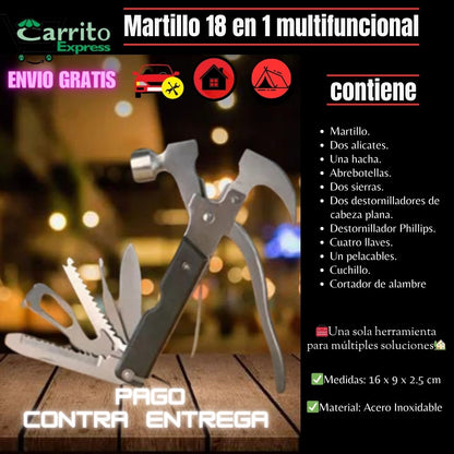 Martillo 18en1 multifuncional🔨🛠⚙🔪