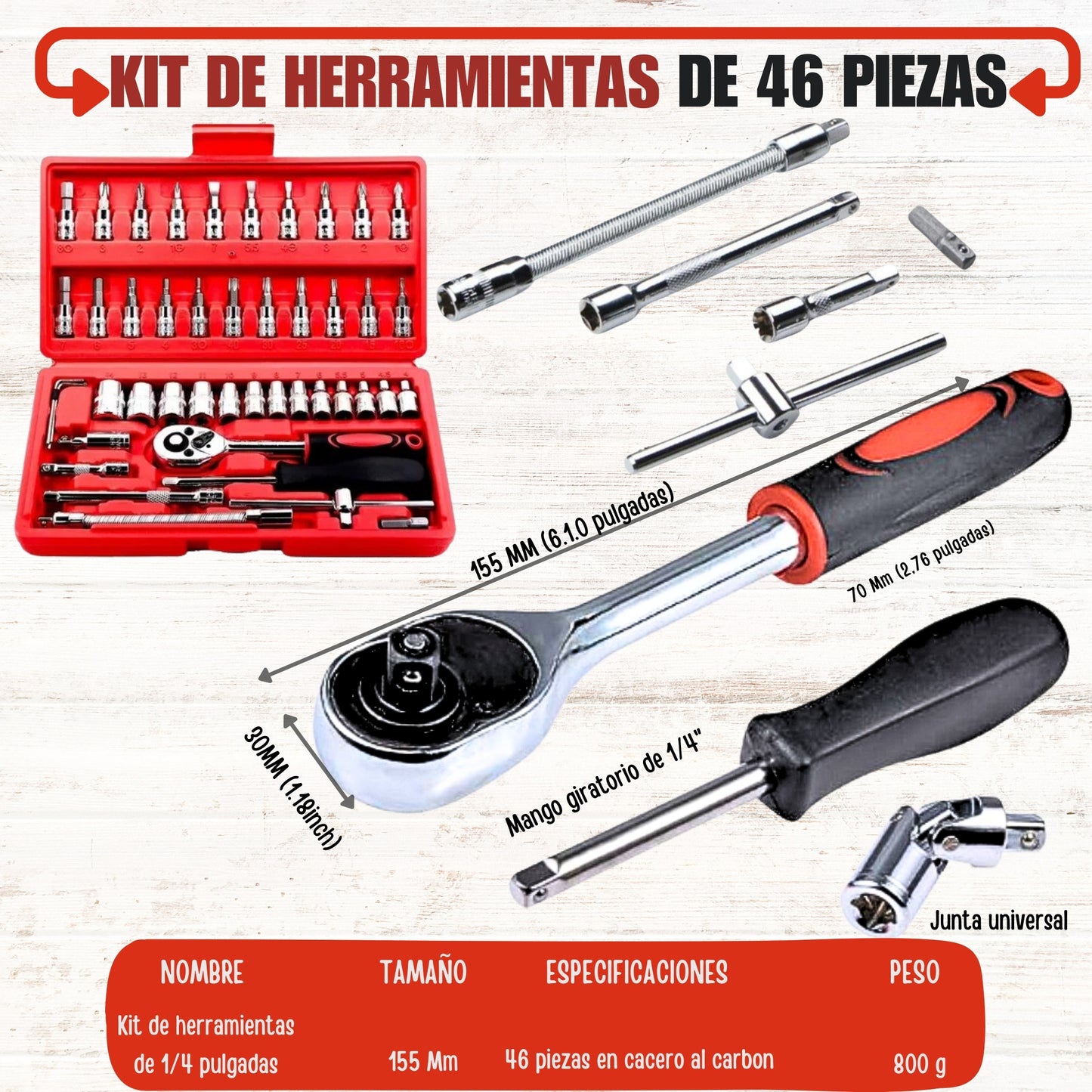 Kit De Herramientas de 46 piezas 🛠️