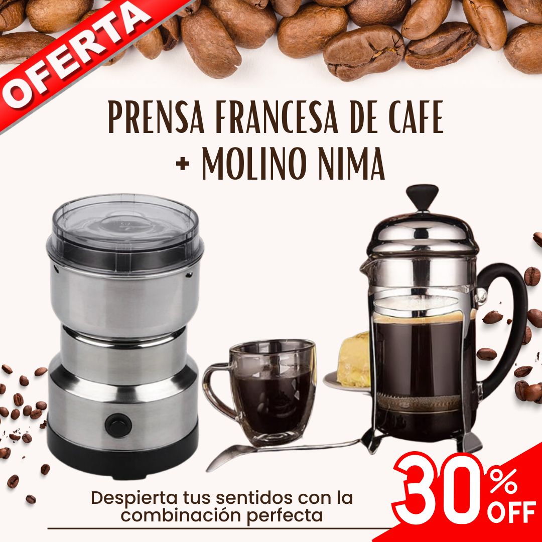 PRENSA FRANCESA DE CAFE + MOLINO NIMA