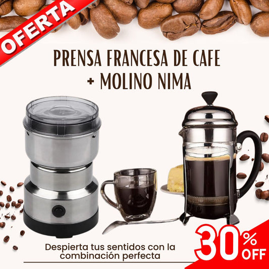 PRENSA FRANCESA DE CAFE + MOLINO NIMA