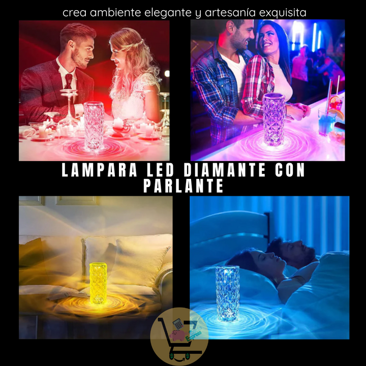 LÁMPARA DIAMANTE CON PARLANTE 🔦