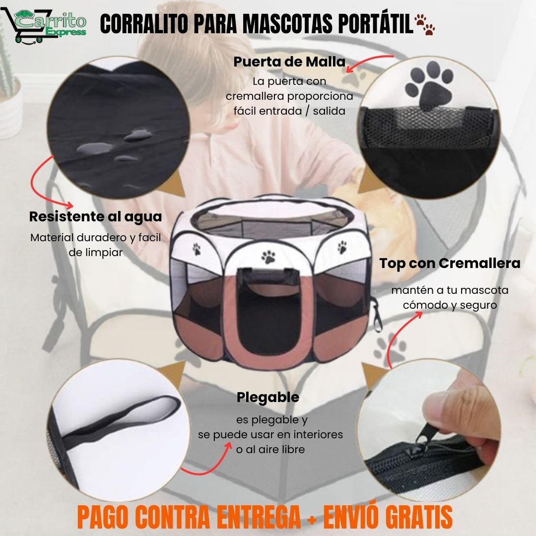 CORRALITO PARA MASCOTAS PORTÁTIL🐶🏠🐱🦴🐾
