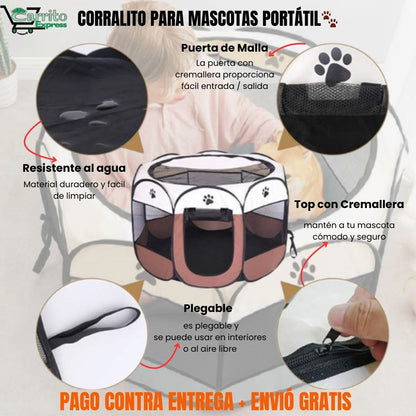 CORRALITO PARA MASCOTAS PORTÁTIL🐶🏠🐱🦴🐾
