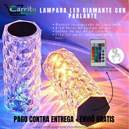 LÁMPARA DIAMANTE CON PARLANTE 🔦
