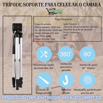 Trípode soporte para celular o cámara 😎📸📱
