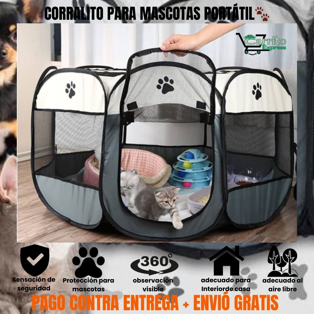 CORRALITO PARA MASCOTAS PORTÁTIL🐶🏠🐱🦴🐾