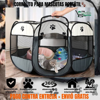 CORRALITO PARA MASCOTAS PORTÁTIL🐶🏠🐱🦴🐾