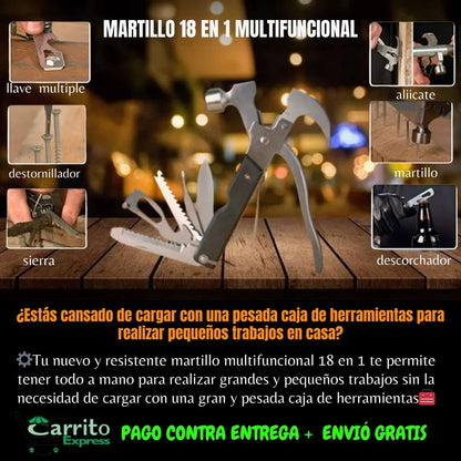Martillo 18en1 multifuncional🔨🛠⚙🔪