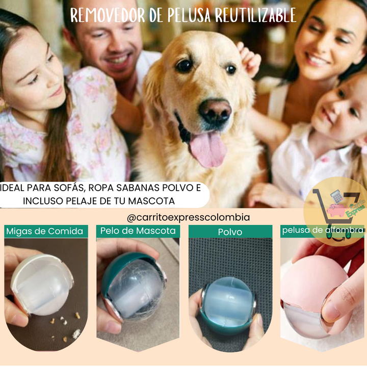 Removedor De Pelusa Reutilizable 🧶😺🐶🍟