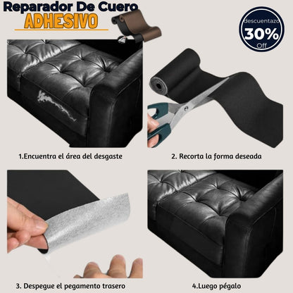 Reparador De Cuero Auto adhesivo 50 cm x 138 cm 🚗🛵💺