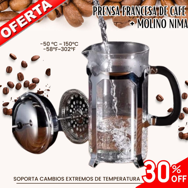 PRENSA FRANCESA DE CAFE + MOLINO NIMA