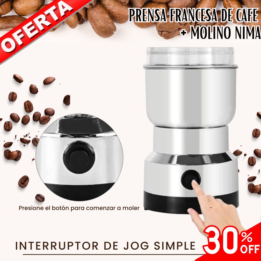 PRENSA FRANCESA DE CAFE + MOLINO NIMA